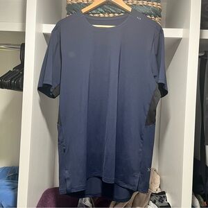 Lululemon Men's Navy Blue Athletic Shirt